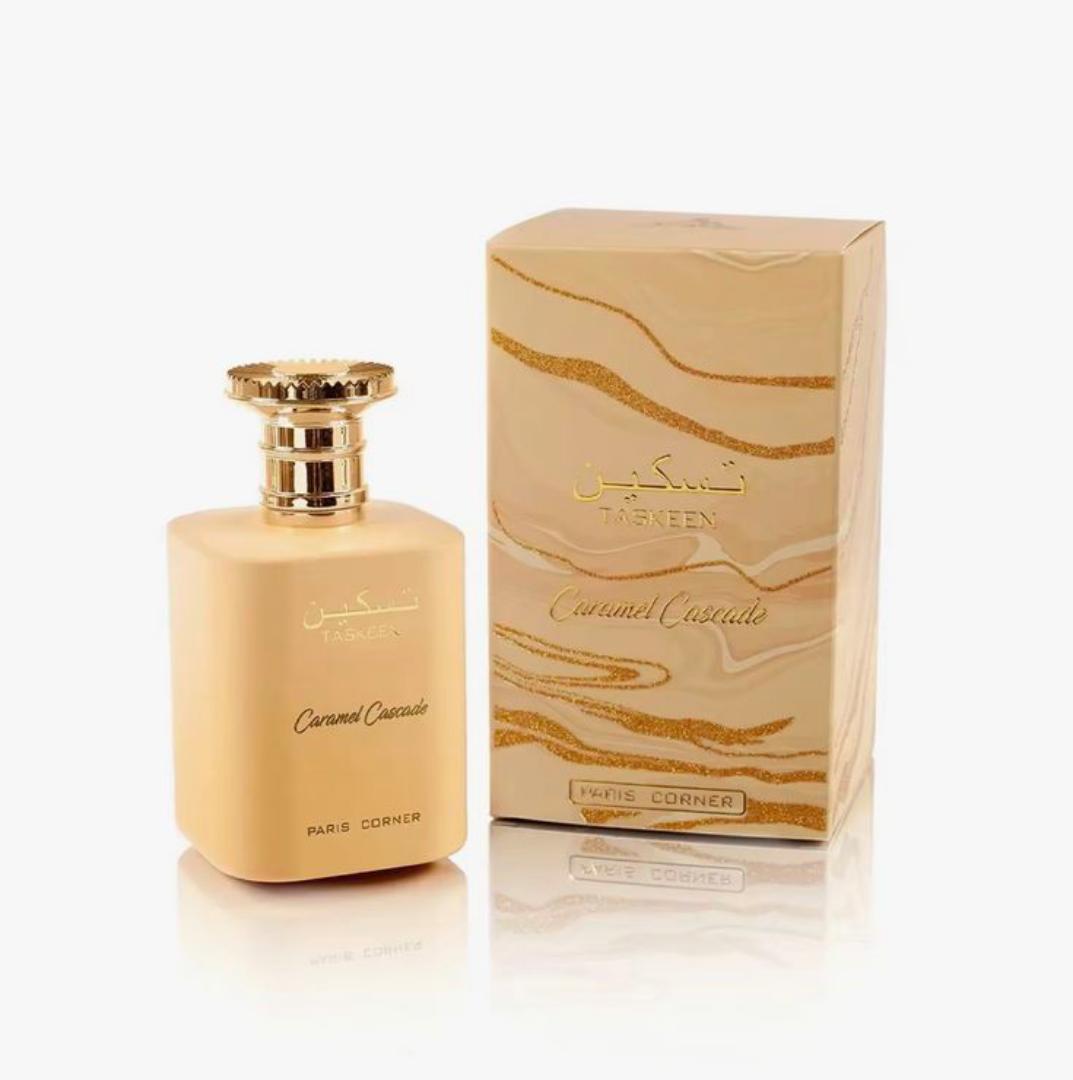 Taskeen Caramel Cascade Perfume - By Paris Corner - Sweet Warm 100ML EDP Fragrance - For Women/Girls who want to smell Irresistibly Sweet/Edible - Long-lasting Power of 8+Hrs - Best Gourmand Spray 4 U