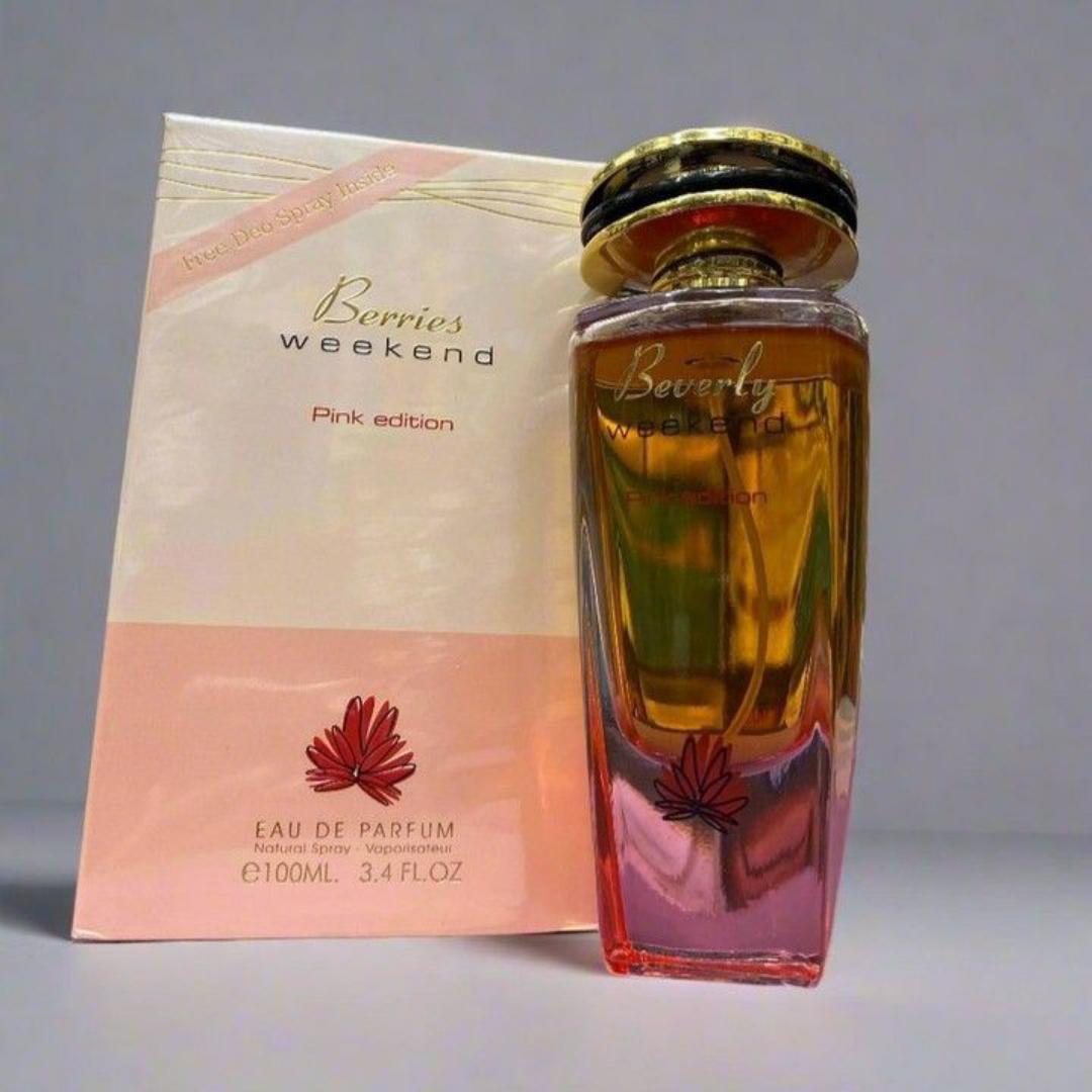 Berries Weekend Pink Edition by Fragrance World | Fruity. Floral Fragrance for Women/Ladies | Floral. Fruity Scent. Long-lasting  (8Hrs) Perfume (5OML, 100ML💘) OR Spray (200ML). # Easter Sale Scents