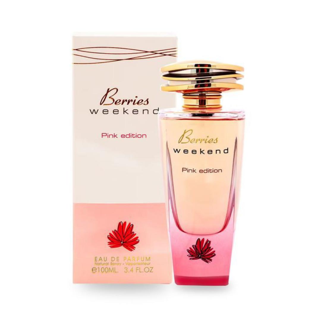 Berries Weekend Pink Edition by Fragrance World | Fruity. Floral Fragrance for Women/Ladies | Floral. Fruity Scent. Long-lasting  (8Hrs) Perfume (5OML, 100ML💘) OR Spray (200ML). # Easter Sale Scents