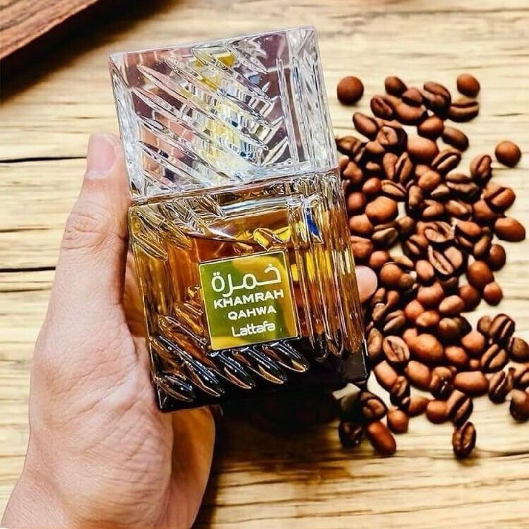 Lattafa Khamrah Qahwa Perfume - A Unisex Fragrance in 100ML, 200ML Body spray. From Spicy Gourmand Family lasting 10HRS+ Sprayed on Skin- Leaves a noticeable scent tral. 4 Men&Women into Rich Scents