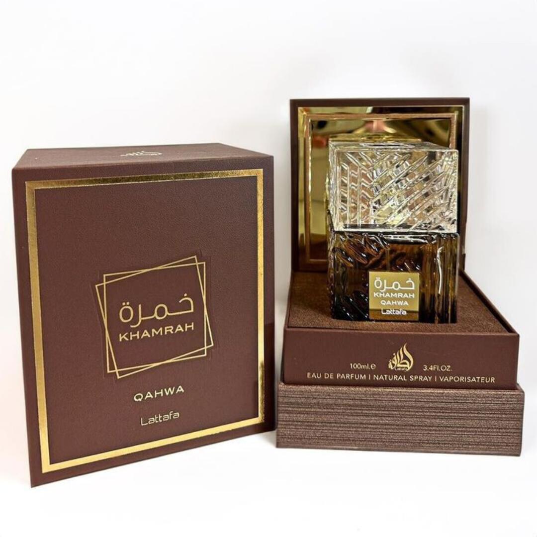 Lattafa Khamrah Qahwa Perfume - A Unisex Fragrance in 100ML, 200ML Body spray. From Spicy Gourmand Family lasting 10HRS+ Sprayed on Skin- Leaves a noticeable scent tral. 4 Men&Women into Rich Scents