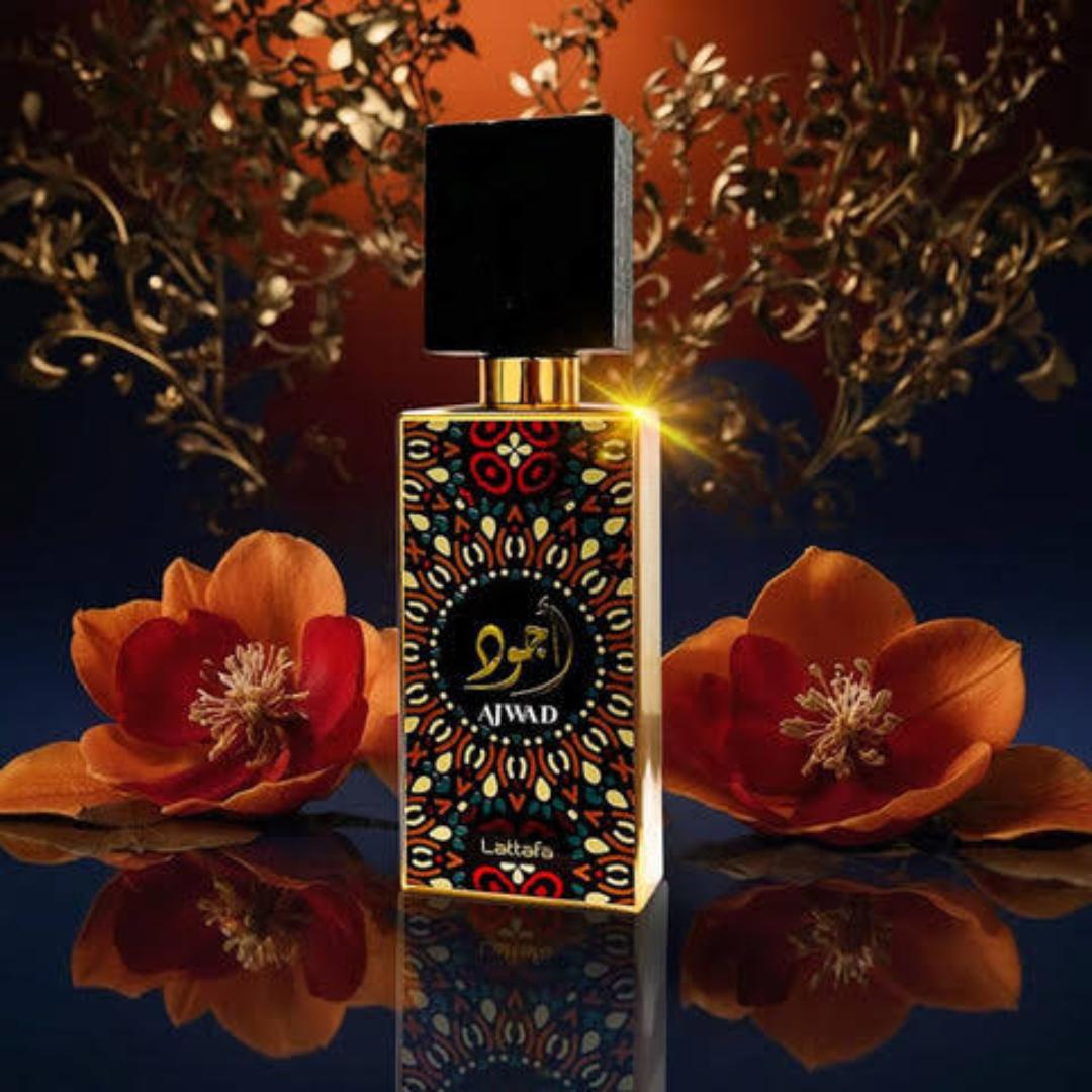 Lattafa- Ajwad Perfume. 100ML or 200ML (Body Spray). A Sweet - Vanilla - Rose Scent for Women / Ladies.  Lasts 8hrs on skin, 12hrs+ on clothes. Feminine fragrance. Gift Worthy. # Black Friday Sale