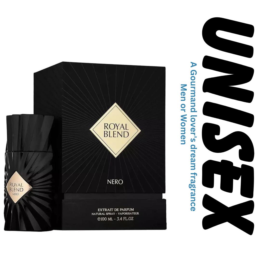 Royal Blend Nero Perfume | A Premium Unisex Woody Aromatic / Spicy Fragrance | 100ML. 12Hrs+ Long  Lasting | Perfect blend of Seductive & Sweet for Men & Women. All Seasons. # New Year Sale, 2026.