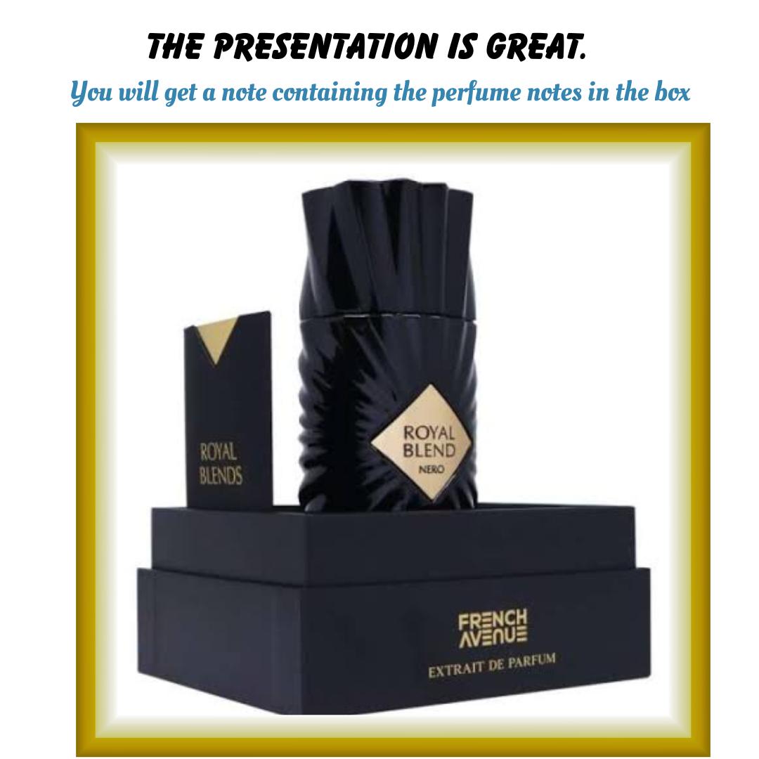 Royal Blend Nero Perfume | A Premium Unisex Woody Aromatic / Spicy Fragrance | 100ML. 12Hrs+ Long  Lasting | Perfect blend of Seductive & Sweet for Men & Women. All Seasons. # New Year Sale, 2026.