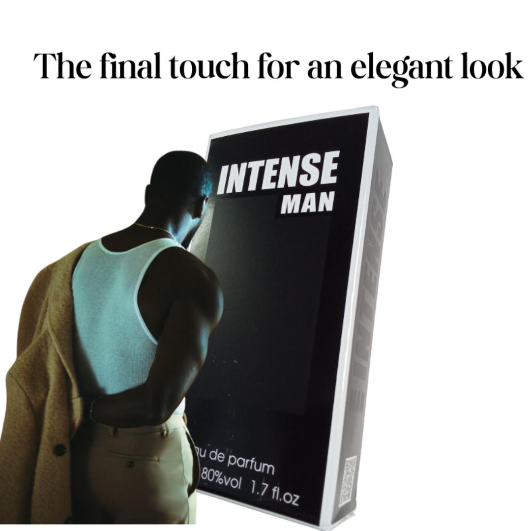 [New Arrival] Intense Man Perfume. 50Ml budget friendly fragrance bottle. Woody Aromatic scent. All seasons. Last All Day. Gift worthy. Flash Sale deal. # Black Friday Sale / Deals / Offers