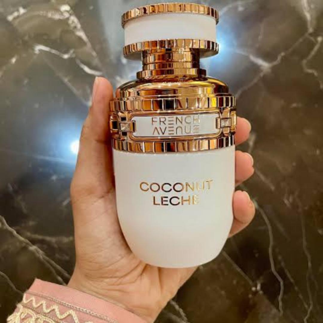2025 New Arrival Perfume. Coconut Leche by FRENCH AVENUE. Lattest Fragrance. For women / ladies. Sweet / Gourmand. Vanilla. Coconut. 100Ml. Long lasting Spray. Gift worthy