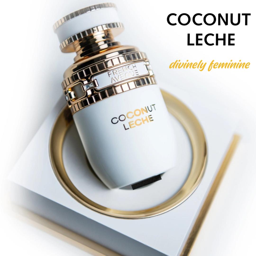2025 New Arrival Perfume. Coconut Leche by FRENCH AVENUE. Lattest Fragrance. For women / ladies. Sweet / Gourmand. Vanilla. Coconut. 100Ml. Long lasting Spray. Gift worthy