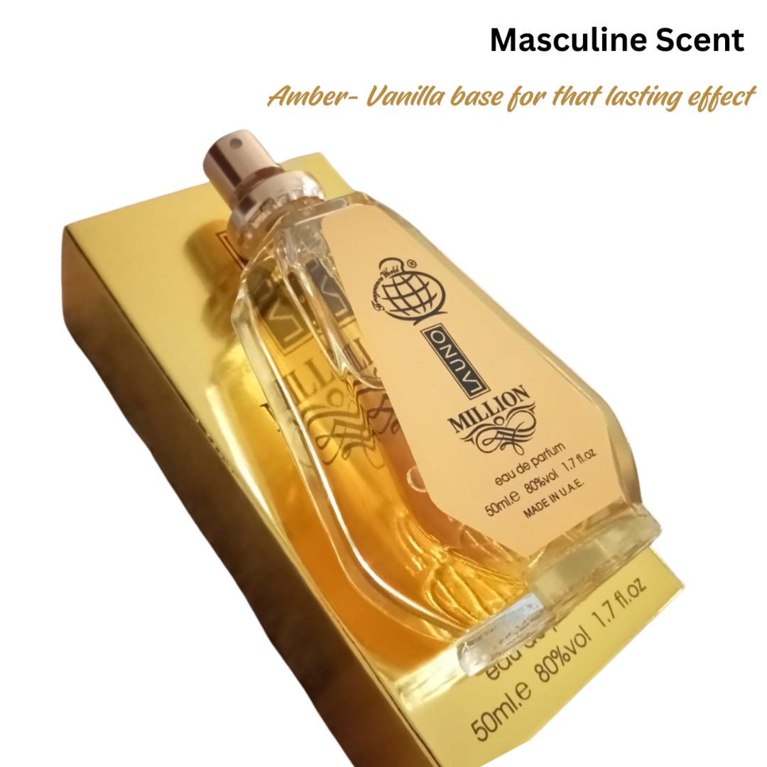 1 Million perfume by LAUNO. 100ML fragrance for Men | Long lasting Spray | 50ML  Oriental Vanilla Scent Profile | Marashi ya Wanaume | # New Year Sale Deal, 2026