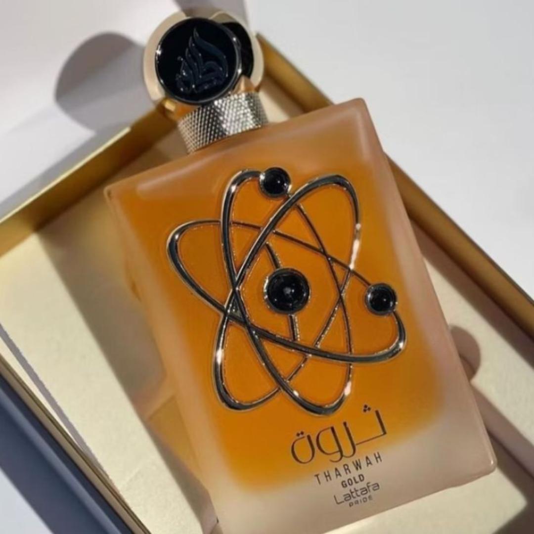 Tharwah Gold by LATTAFA. An Oriental Floral Fragrance for Women. White Floral - Vanilla Sweet - Spicy. An All Day Wear Spray. BEST LOOKING PERFUME FOR A GIFT.