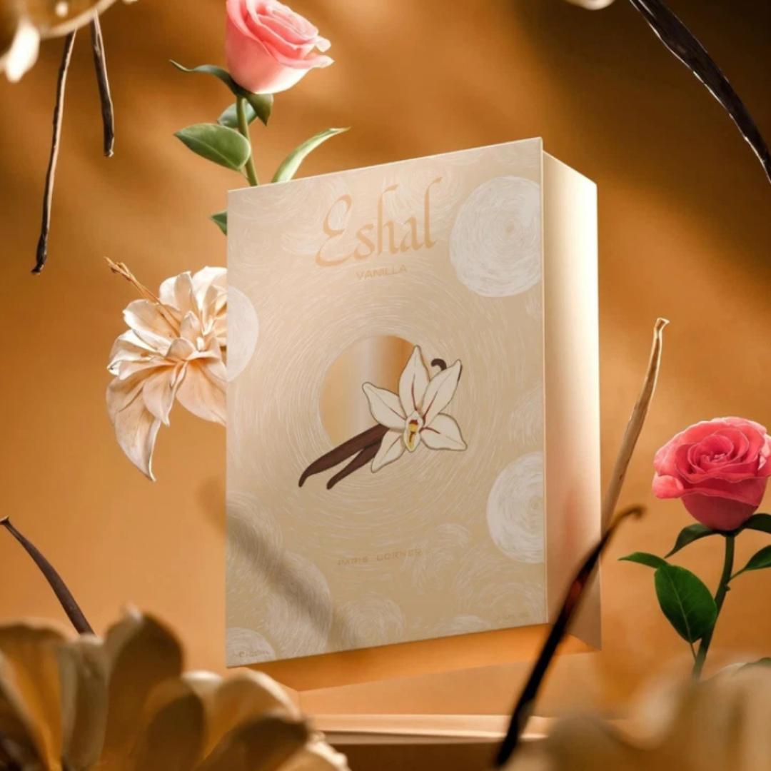 ESHAL VANILLA by PARIS CORNER. 100Ml EDP Fragrance for Women. Soft Gourmand for Vanilla Lovers. Sweet - Last over 8HRS Sprayed. Ladies Spray. #Black Friday Sale/Offers. Git Worthy.