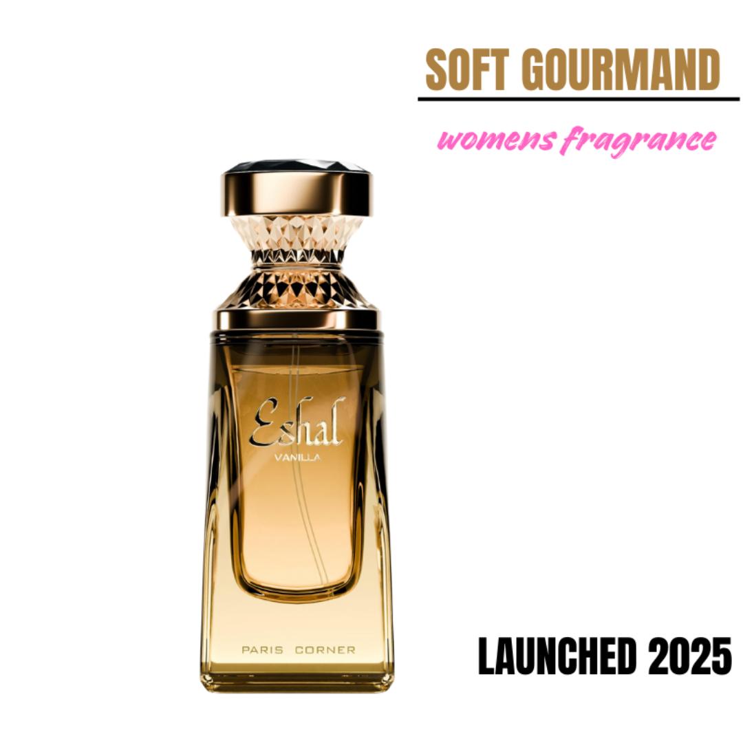 ESHAL VANILLA by PARIS CORNER. 100Ml EDP Fragrance for Women. Soft Gourmand for Vanilla Lovers. Sweet - Last over 8HRS Sprayed. Ladies Spray. #Black Friday Sale/Offers. Git Worthy.
