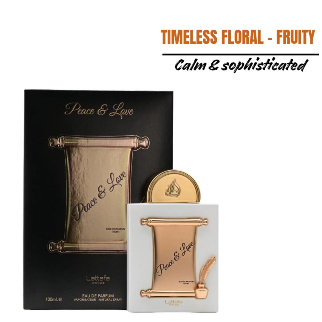 PEACE : LOVE by LATTAFA Perfume. A Fruity - Floral Fragrance for Women. 7 Hrs - Long Lasting on Clothes. Timeless. Spray. Arabic. Gift worthy. Ladies. Marashi ya Wanawake. # New Year Sale, 2026.
