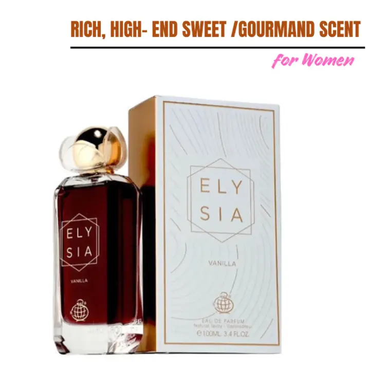 Elysia Vanilla - Fragrance World Perfume. Gourmand/Sweet Vanilla Scent  for Women/Ladies. 100ML EDP. Long - Lasting, 7HRS on Skin, 12 on clothes. Cool/Cold Season. Night/Evening wear. #Christmas Sffer