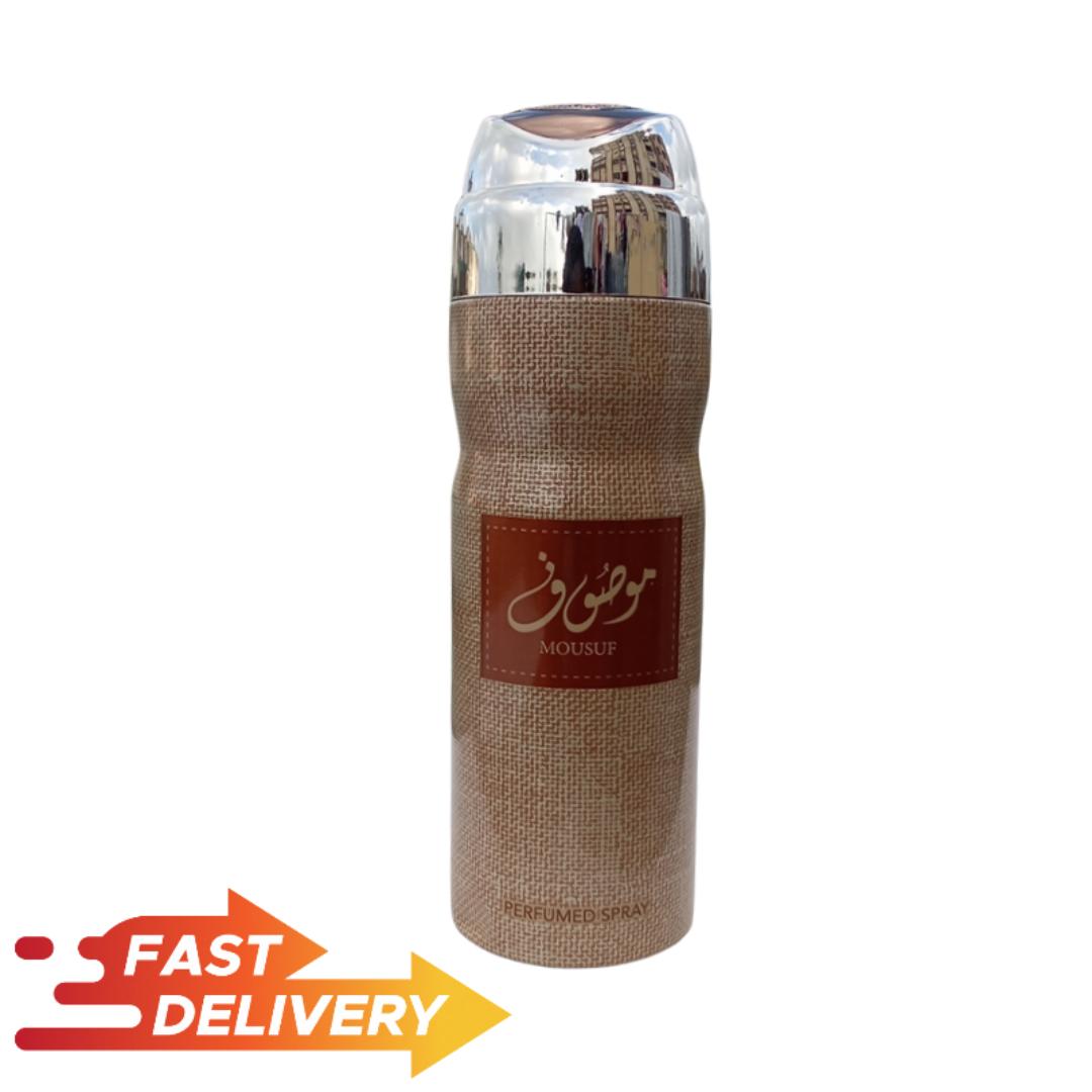 MOUSUF | Perfumed Body Spray | 200ML | Unisex - for Women & Men | Woody Spicy Oud | Long Lasting | Refillable Perfume Oil Gift. # New Year Sale Deal, 2026. Premium Oud Spray