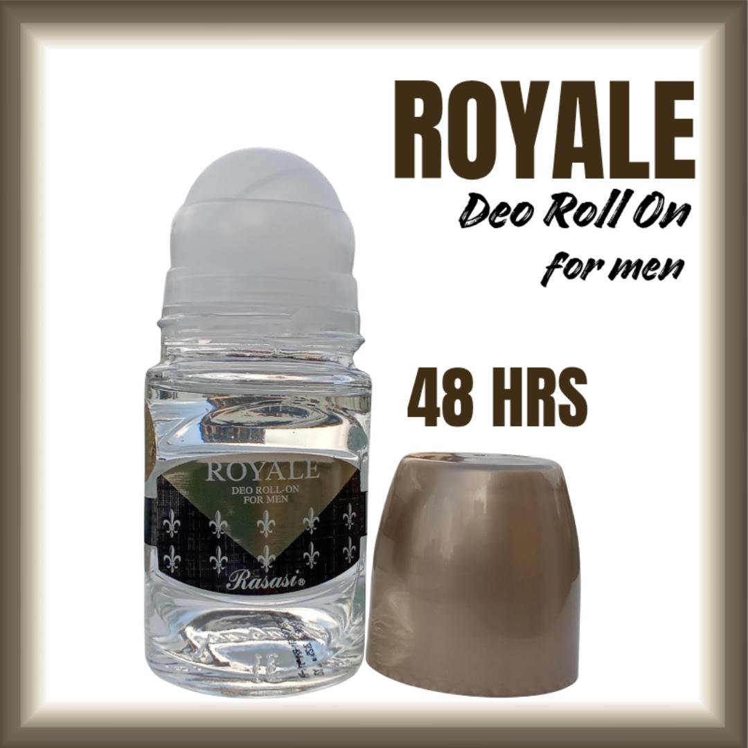 Rasasi | Royale Blue Roll On |  48HRS Freshness | Bold & Spicy | For Men/Gentlemen | Gift Worthy. # New Year Sale Deal, 2026. Antibacterial Body Deo