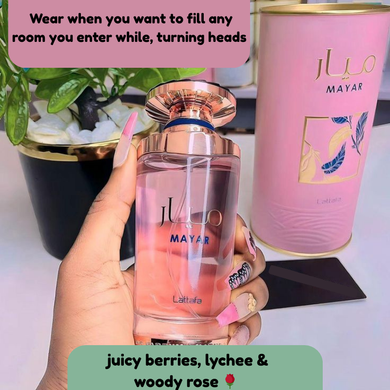 Mayar Lattafa Perfume | 100ML Or 200Ml Body Spray |  A Floral Fruity Fragrance for Women/Ladies |  Feminine Graceful Vibes. Long-Lasting Spray 8 Hrs| Noticeable Trail. Day/ Night |Gift # Easter Sale