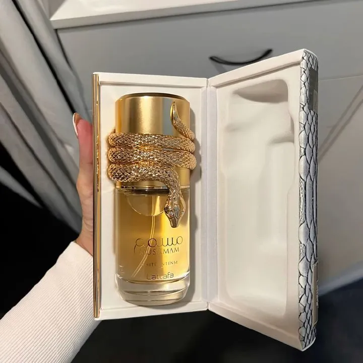 Musamam Intense White Perfume | 100ML Arabic Fragrance | Boldest Dark Feminine Spray | Fresh. Warm Spicy. Woody. Coconut Scent | 24Hrs Long Lasting | Seductive Vibes | Giftworthy for Women / Ladies