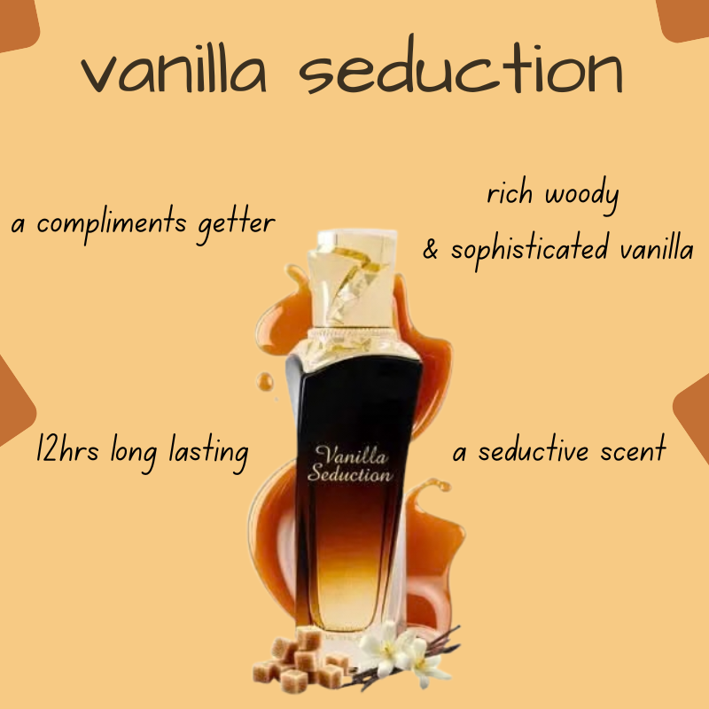 Vanilla Seduction perfume by Maison Asrar | Best of Vanilla Scents | Sweet Vanilla slightly Spicy Spray | Dark Seductive Feminine Fragrance | Gift Ladies / Women | 12 Hrs Long Lasting | Cool / Evening