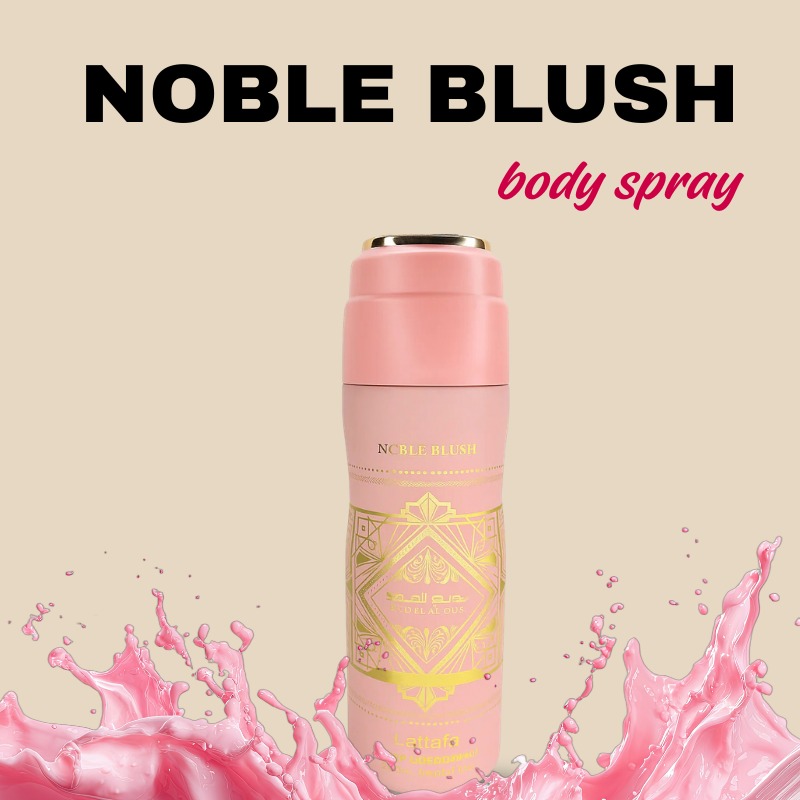 Noble Blush Body spray / Body Mist by Lattafa | Creamy Rose Milk Gourmand for Women | 6hrs+ Long Lasting Fragrance Scent for the Ladies | A Feminine Spray | Easter Sale Gift Worthy Scents