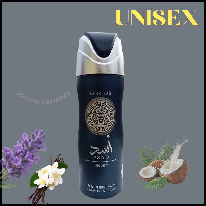 [ New Arrival ] Asad Zanzibar Body Spray for Men | A Fresh Lavender Perfume Scent | 200ML Fragrance / Cologne | 7 hrs Long Lasting | Office Gym Everyday Wear | Masculine Gift Worthy Scent | Marashi
