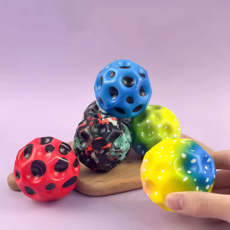Bouncy Balls Rubber High Bouncing Balls for Kids Sensory Fidget Toys Stress Relief Hole Ball