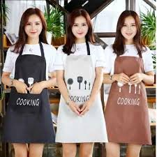 Cartoon Kitchen Apron with Pocket Oil-proof Waterproof Apron Hand wipe apron Household Cooking Tools Kitchen Cooking Accessories