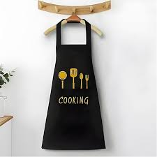Cartoon Kitchen Apron with Pocket Oil-proof Waterproof Apron Hand wipe apron Household Cooking Tools Kitchen Cooking Accessories