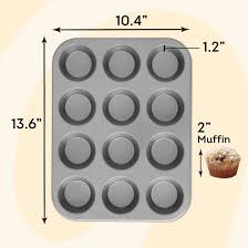 Non-Stick 12-Hole Cupcake Baking Tin - Perfect For Delicious Muffins, Cupcakes, And Mini Treats With Easy Release And Cleanup