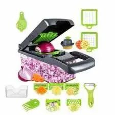 Multifunctional 16 PCS Vegetable Chopper, Slicer, Dicer & Cutter – Premium BPA-Free Food Prep Tool with 8 Blades for Home & Restaurant Kitchens in Kenya
