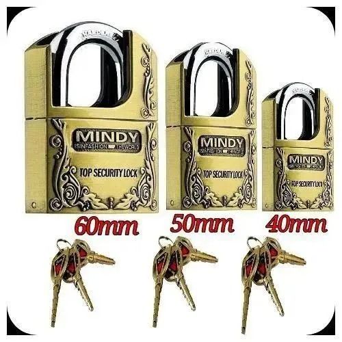 Mindy Three (3) Heavy Duty Anti-Burglar Theft Zink Alloy Security Padlocks With 3 Keys