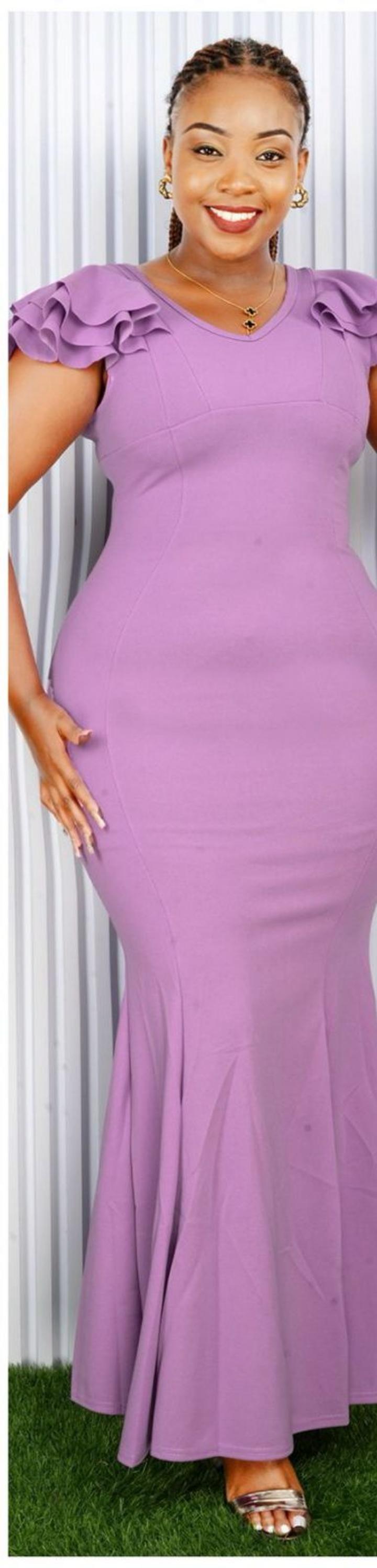 Elegant Ruffle Sleeve Mermaid Maxi Dress - Chic and Timeless Glam.