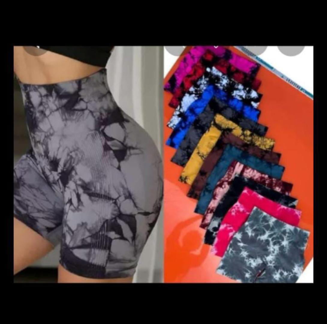 Women's High-Waist Tie-Dye Seamless Workout Shorts