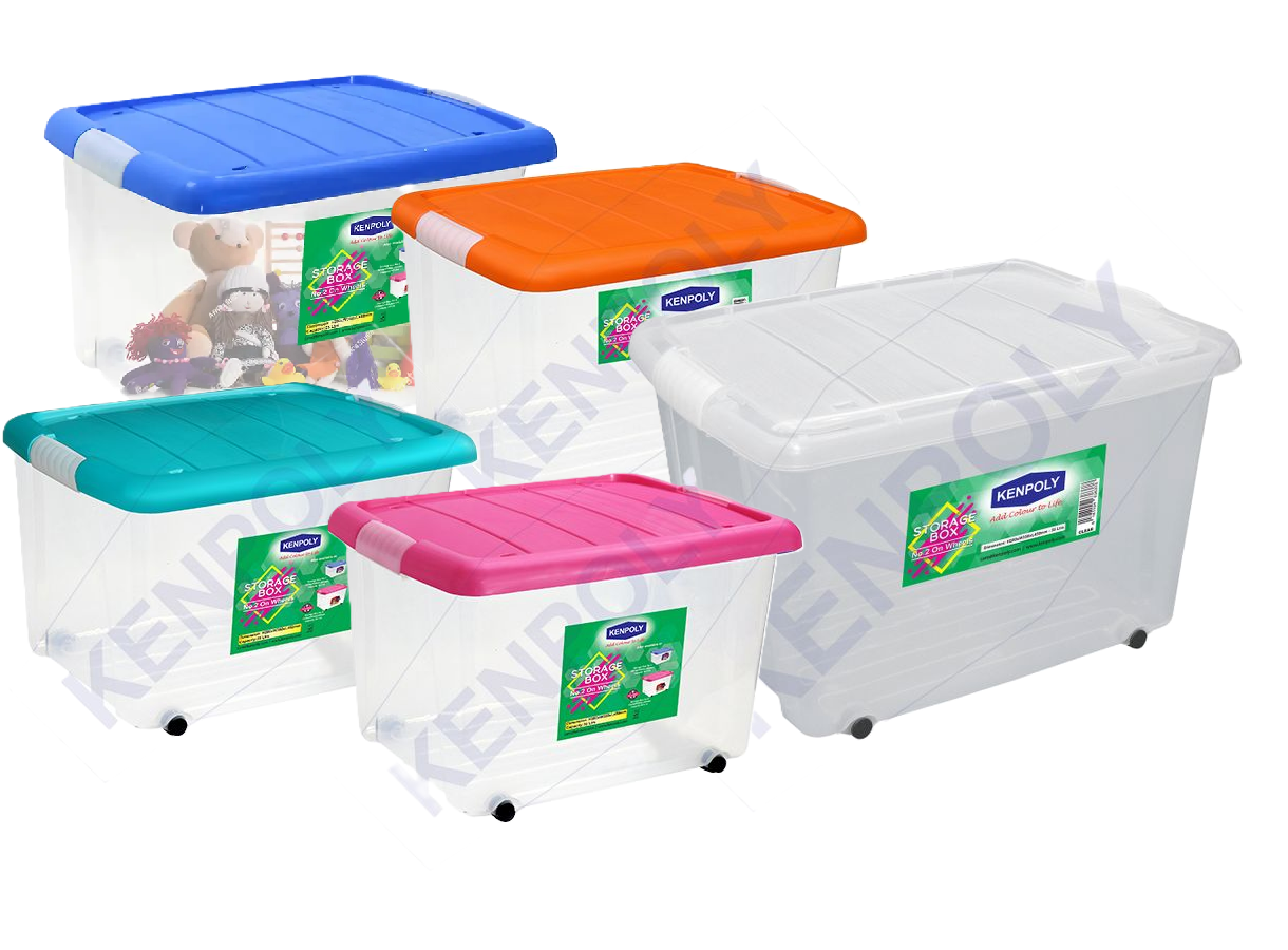 Kenpoly Clear Storage Box with Lid - 35L