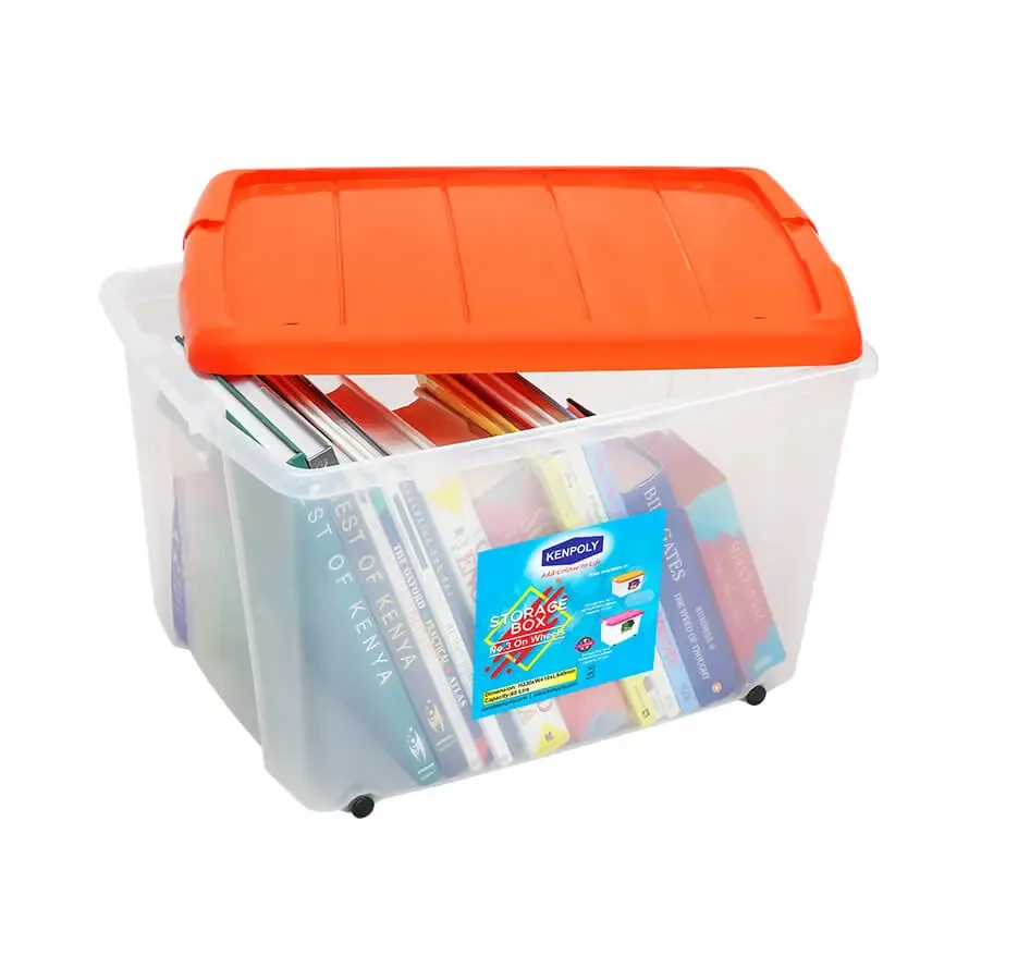 Kenpoly Clear Storage Container with Lid - 60L (Size: 33 x 41 x 54) - Large Storage Box