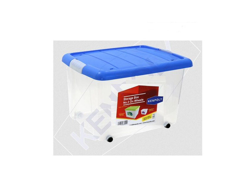 Kenpoly Clear Storage Container with Lid - 60L (Size: 33 x 41 x 54) - Large Storage Box