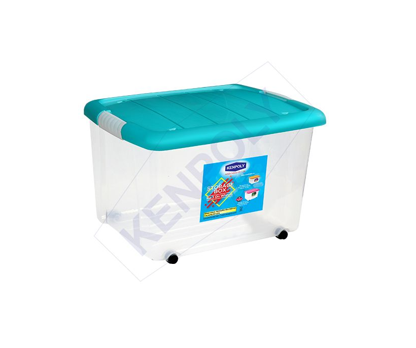 Kenpoly Clear Storage Container with Lid - 60L (Size: 33 x 41 x 54) - Large Storage Box