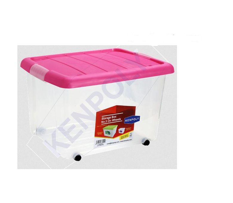 Kenpoly Clear Storage Container with Lid - 60L (Size: 33 x 41 x 54) - Large Storage Box