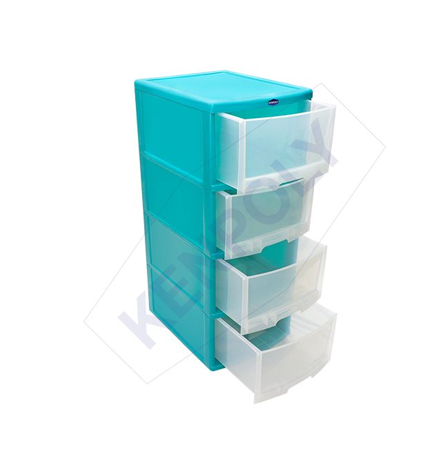 Kenpoly Large Drawer 4 STACK  spacious drawer unit with four stacks is a perfect storage solution for any room