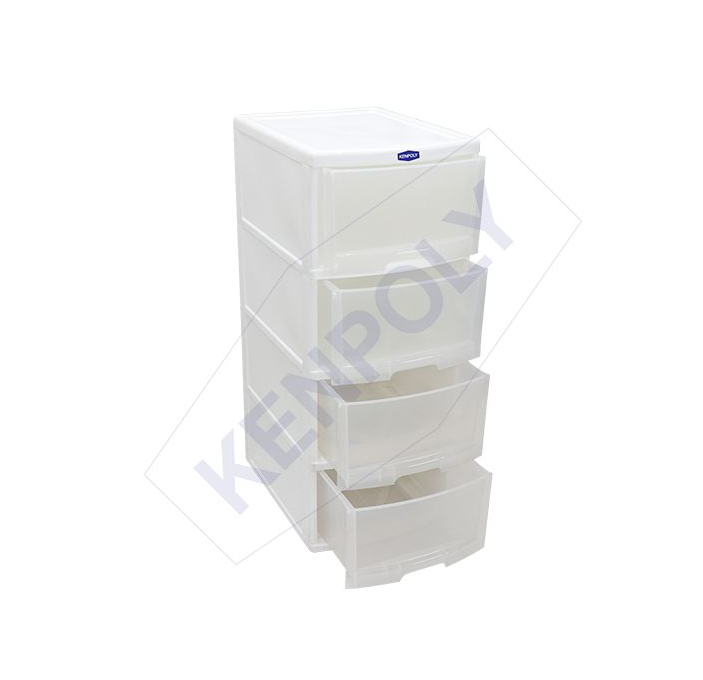 Kenpoly Large Drawer 4 STACK  spacious drawer unit with four stacks is a perfect storage solution for any room