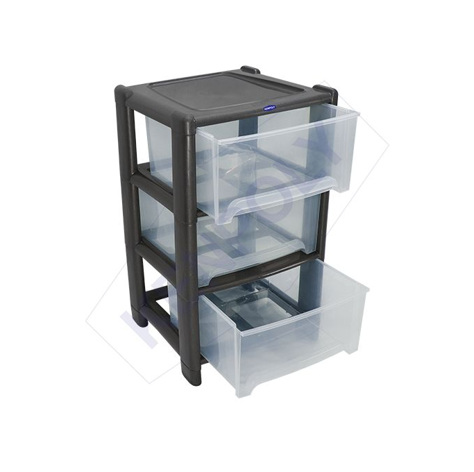 Kenpoly Small Multi-Store-3 Stack Storage Drawer - H653 x W380 x L380 mm  compact drawer unit with three stacks is a versatile storage solution for any space