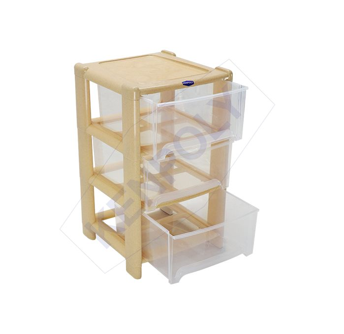 Kenpoly Small Multi-Store-3 Stack Storage Drawer - H653 x W380 x L380 mm  compact drawer unit with three stacks is a versatile storage solution for any space
