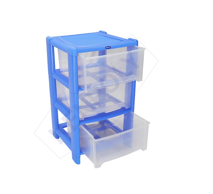 Kenpoly Small Multi-Store-3 Stack Storage Drawer - H653 x W380 x L380 mm  compact drawer unit with three stacks is a versatile storage solution for any space