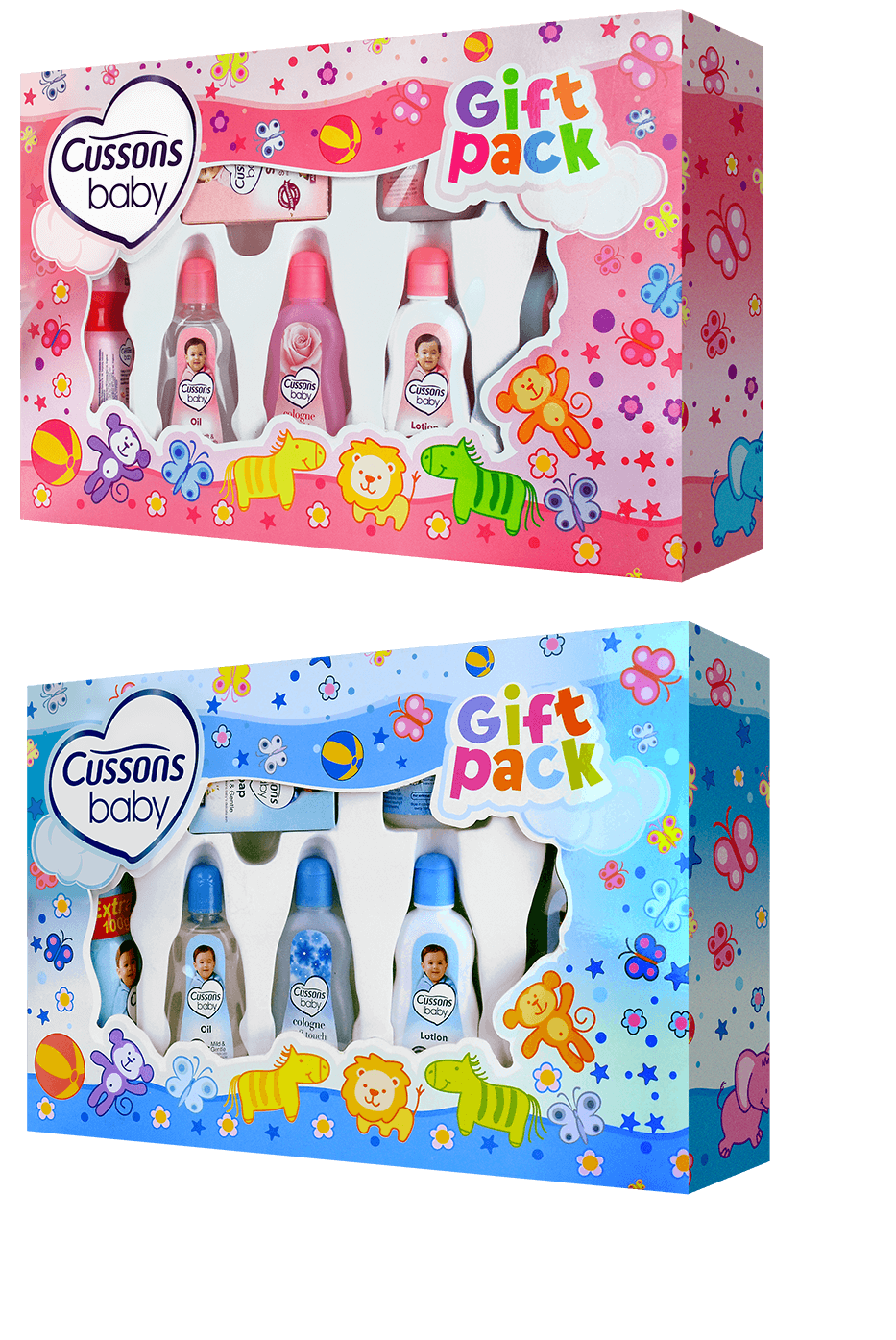 Cussons Baby Mild & Gentle Gift Box and Cussons Baby Soft & Smooth Gift Box complete set of baby toiletries from the  Mild & Gentle and Soft & Smooth range, packed in a nice box.
