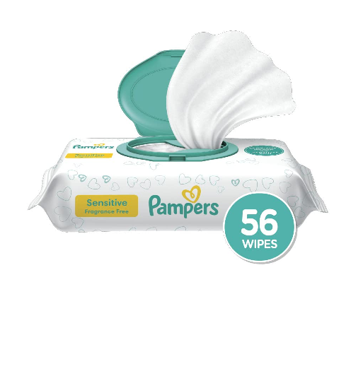 Pampers Baby Wipes Sensitive 56 Pieces - 3 PCS and Pampers Baby Wipes Fresh Clean 64 Pieces - 3 PCS