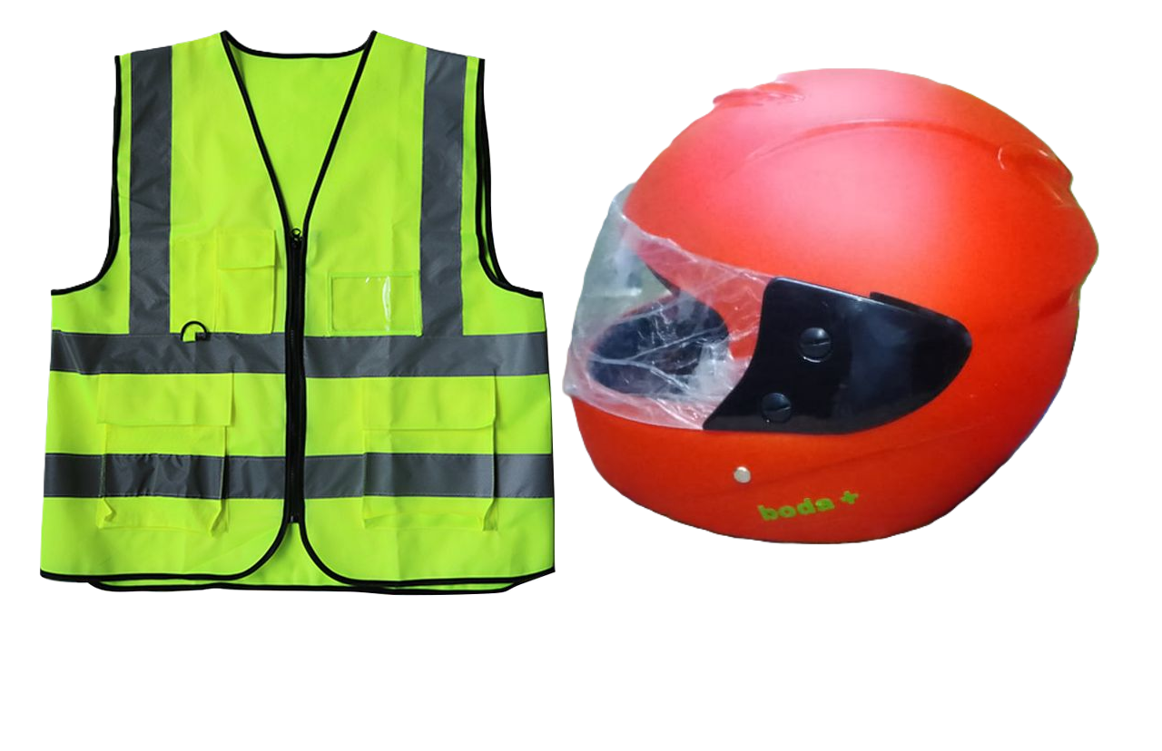 Fashion Safety Reflector Vest / Jackets ( L) - Neon Green and Boda + Motorcycle Full Head & Half Head Helmet