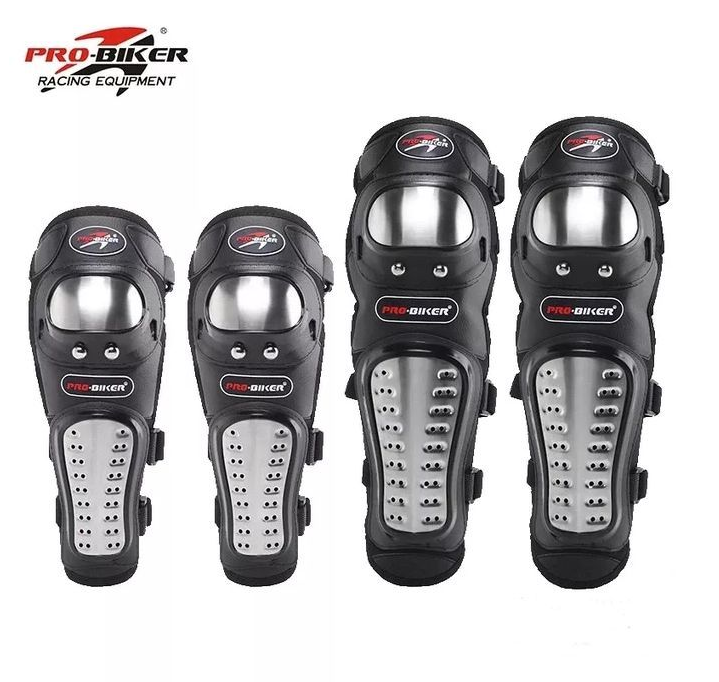 Pro Biker Knee Guards- 2 PCS ( A pair) & Elbow guards- 2 PCS ( A Pair) and Fashion Motorcycle Reflector Straps ( 2 Pieces)
