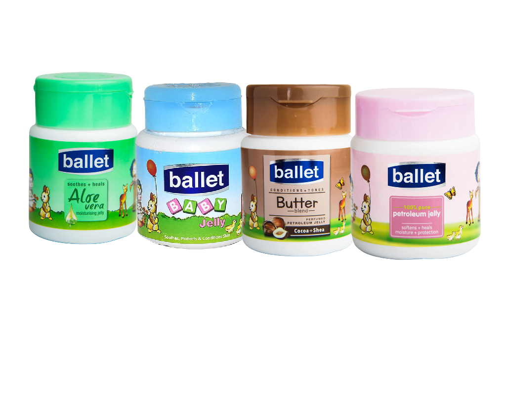 Ballet Value Pack (Set Of 8)-(Baby Cream Wash & Shampoo 240ml, Baby Oil 240ml,Baby Lotion 240ml,Baby Aloe-Vera /Pure Petroleum / Baby Regular & Baby Butter Blend Jellies 250g, Baby Powder 100g & Soaps