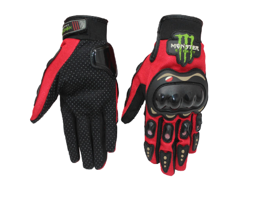 Monster Energy Breathable Motorcycle Full Finger Gloves Off-road Racing and Motorcycle Reflector Straps