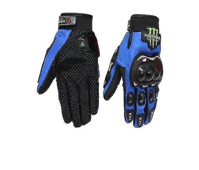 Monster Energy Breathable Motorcycle Full Finger Gloves Off-road Racing and Motorcycle Reflector Straps
