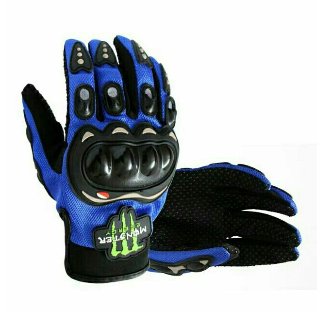 Monster Energy Breathable Motorcycle Full Finger Gloves Off-road Racing and Motorcycle Reflector Straps